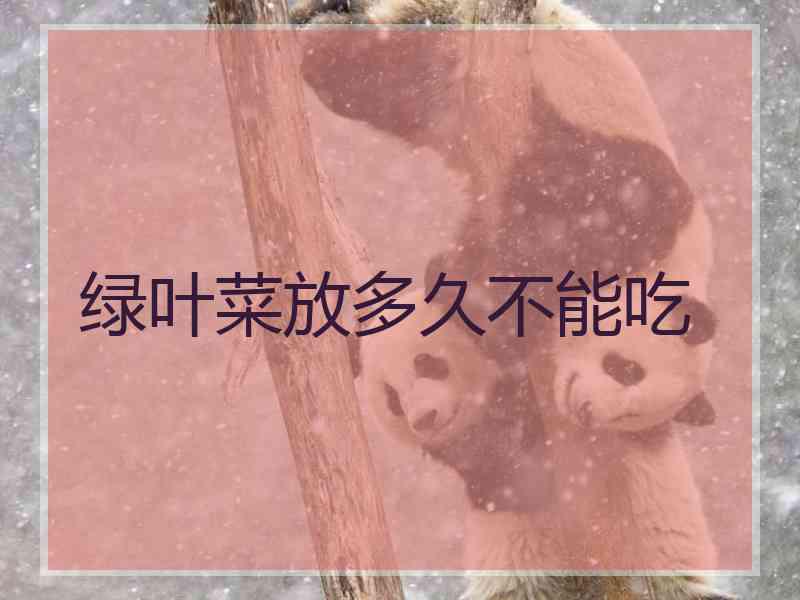 绿叶菜放多久不能吃