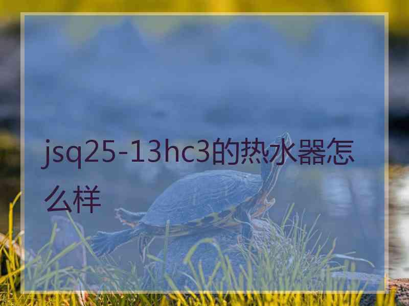 jsq25-13hc3的热水器怎么样