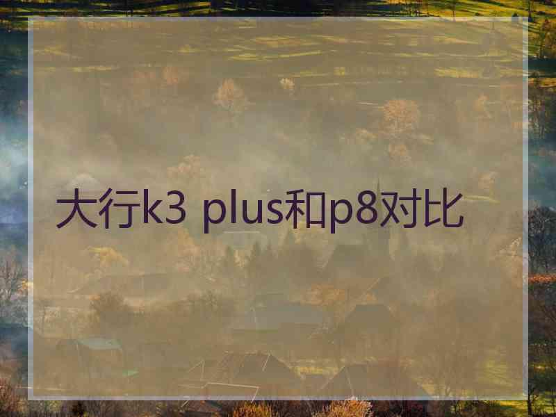 大行k3 plus和p8对比