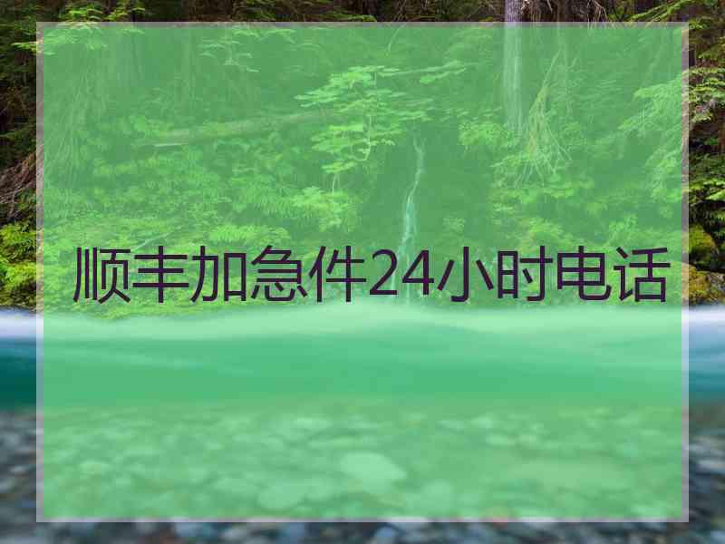 顺丰加急件24小时电话