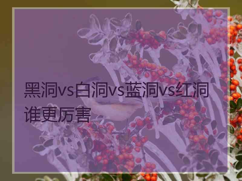 黑洞vs白洞vs蓝洞vs红洞谁更厉害