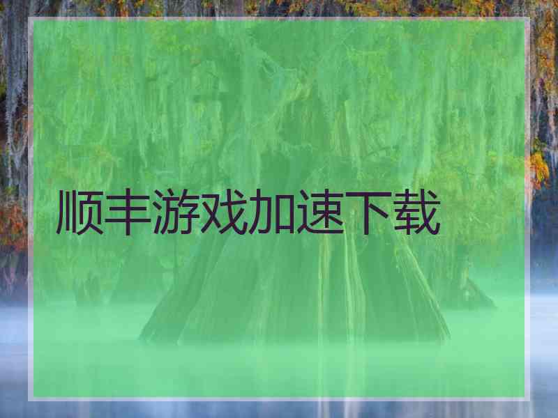 顺丰游戏加速下载