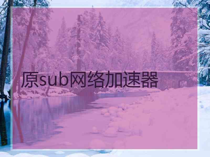 原sub网络加速器