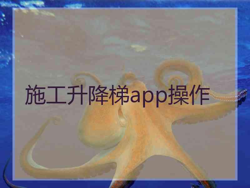 施工升降梯app操作