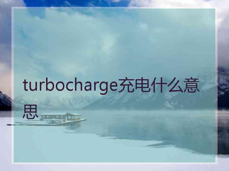 turbocharge充电什么意思