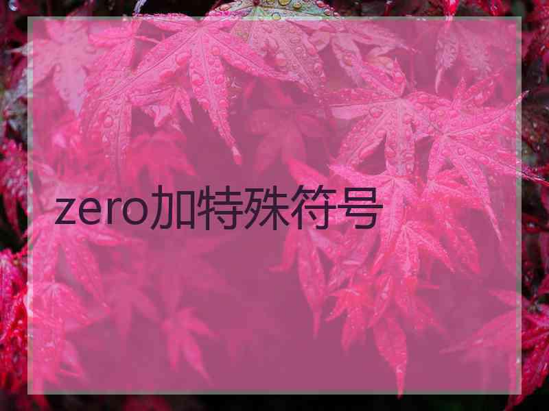 zero加特殊符号