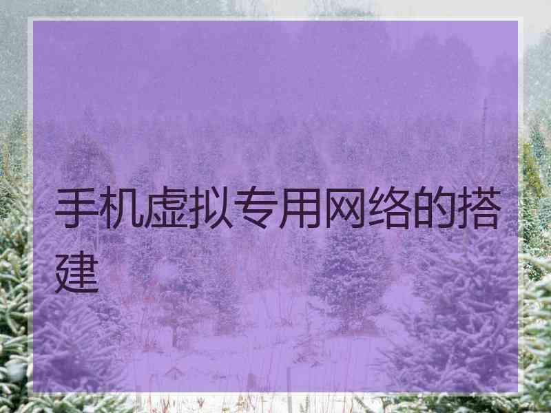 手机虚拟专用网络的搭建