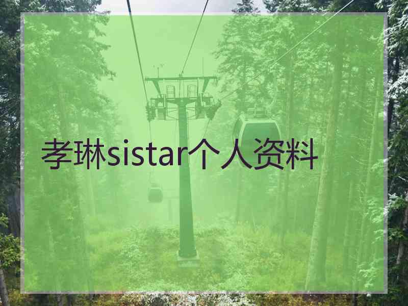 孝琳sistar个人资料