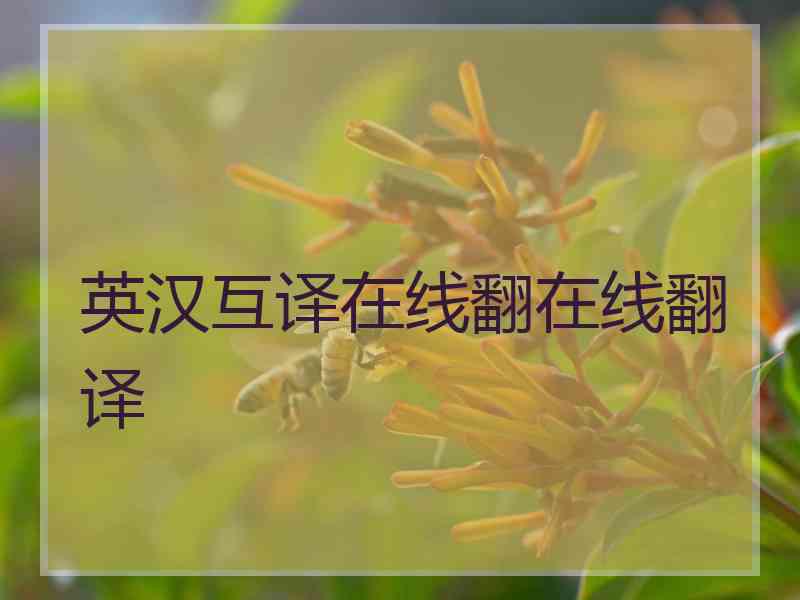 英汉互译在线翻在线翻译