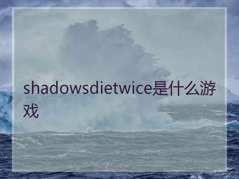 shadowsdietwice是什么游戏