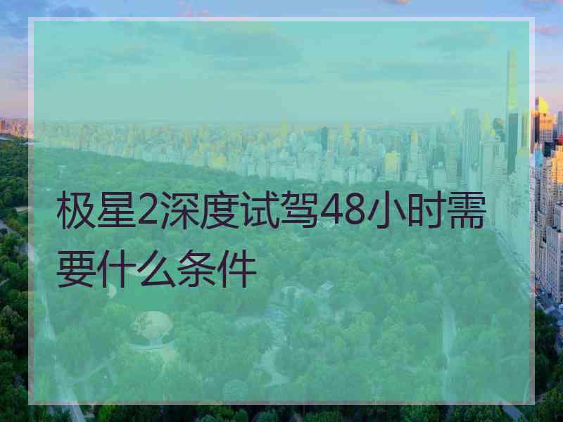 极星2深度试驾48小时需要什么条件