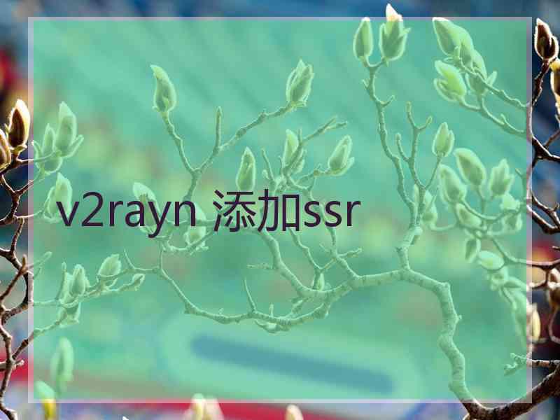 v2rayn 添加ssr