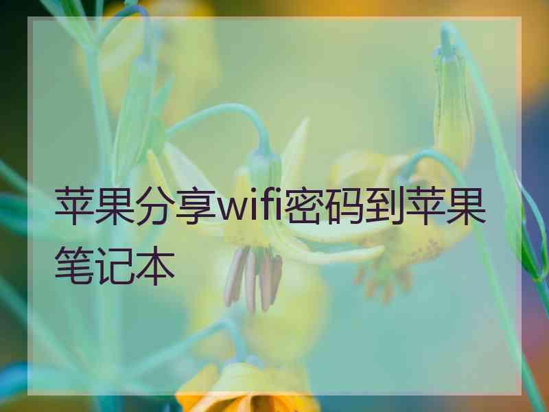 苹果分享wifi密码到苹果笔记本