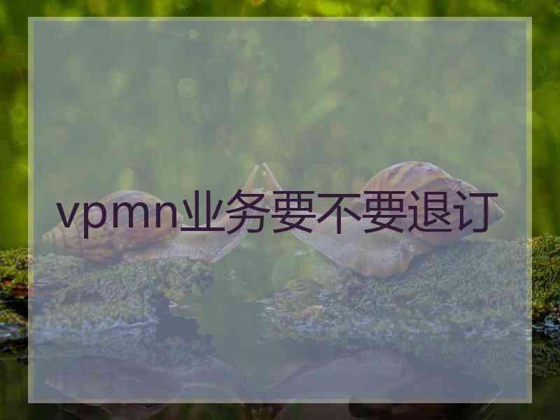 vpmn业务要不要退订