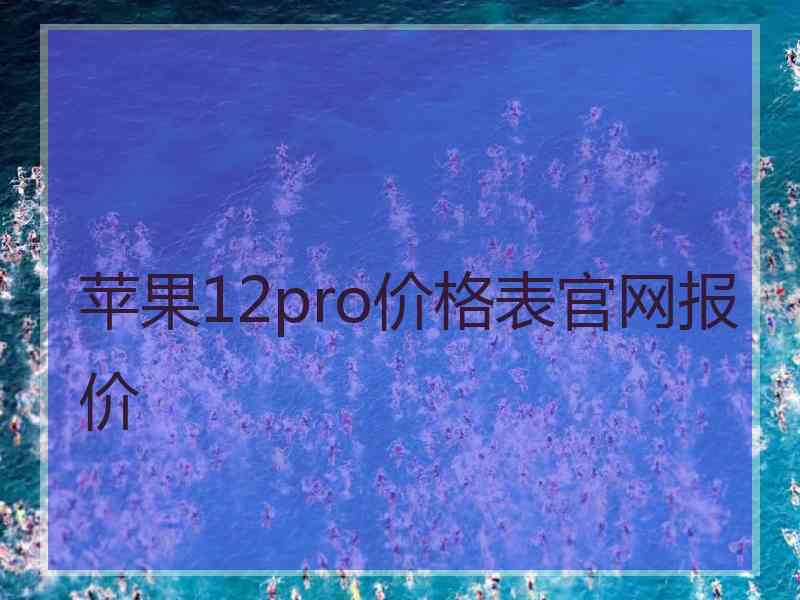 苹果12pro价格表官网报价