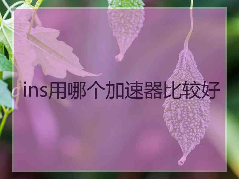 ins用哪个加速器比较好