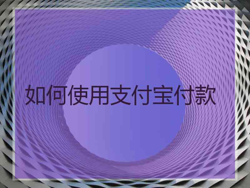 如何使用支付宝付款