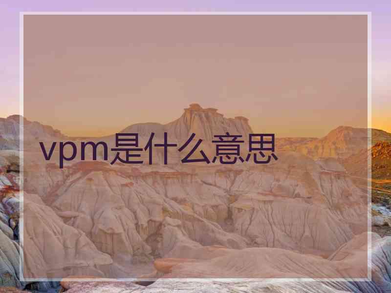 vpm是什么意思