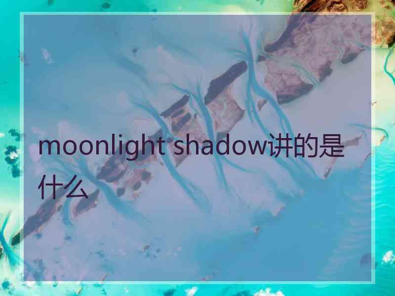 moonlight shadow讲的是什么