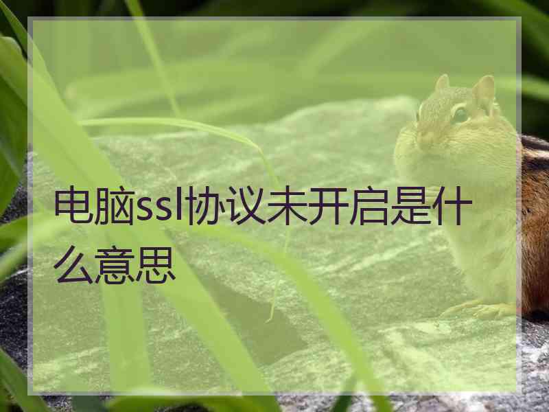 电脑ssl协议未开启是什么意思