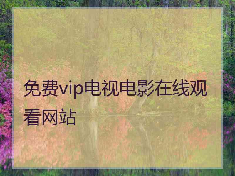 免费vip电视电影在线观看网站