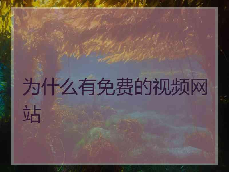 为什么有免费的视频网站