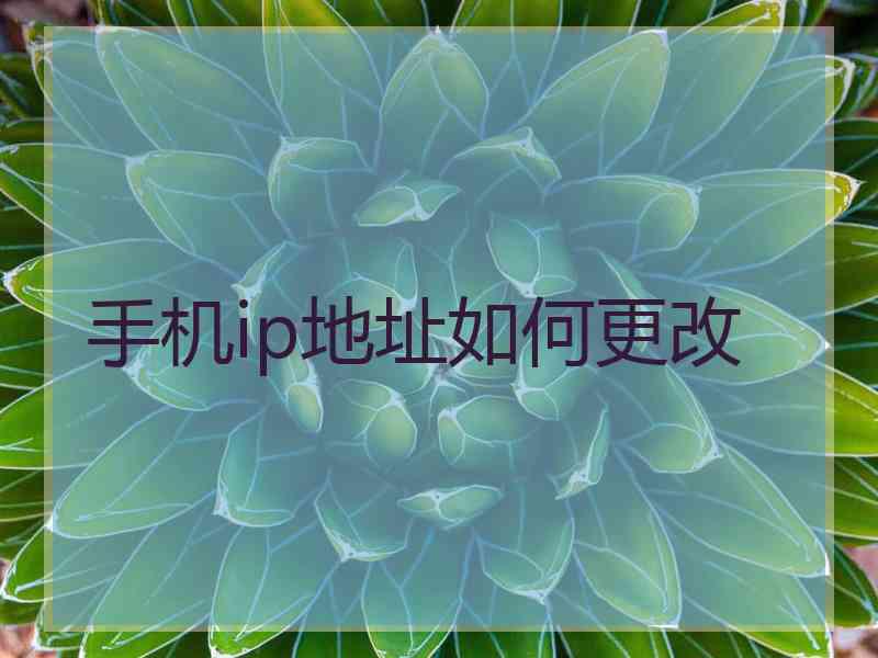 手机ip地址如何更改