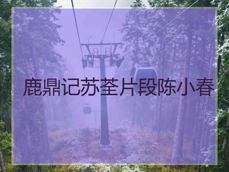 鹿鼎记苏荃片段陈小春