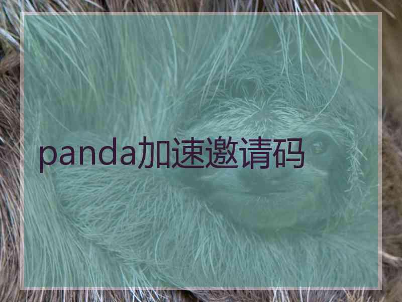 panda加速邀请码