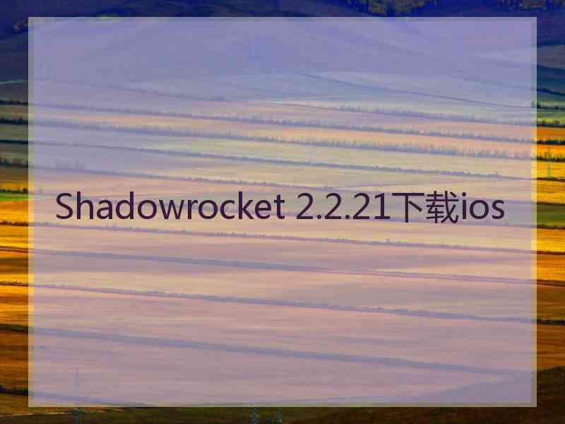 Shadowrocket 2.2.21下载ios