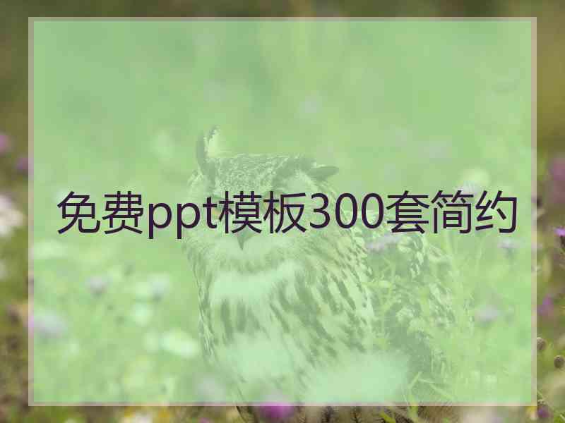 免费ppt模板300套简约