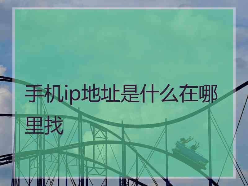 手机ip地址是什么在哪里找