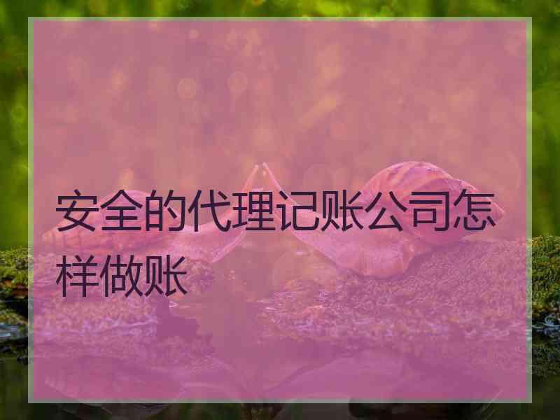 安全的代理记账公司怎样做账