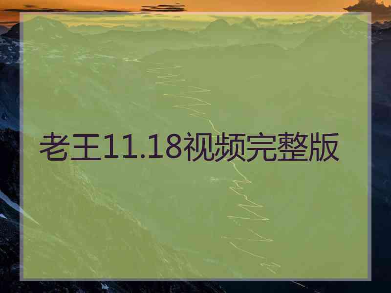 老王11.18视频完整版