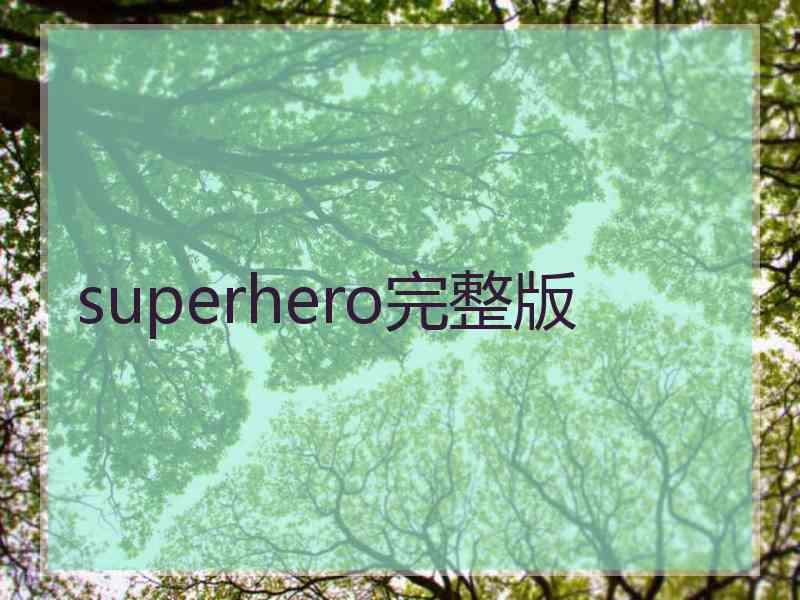 superhero完整版