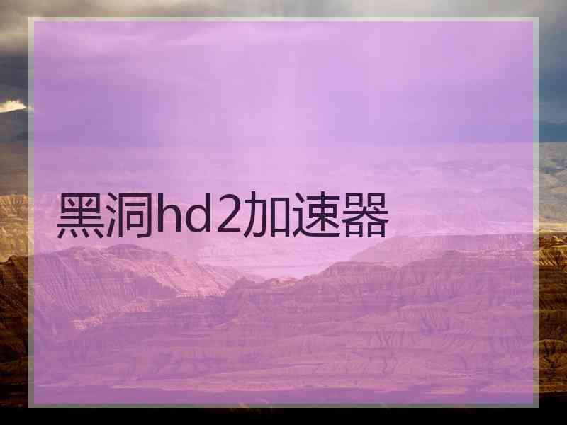 黑洞hd2加速器