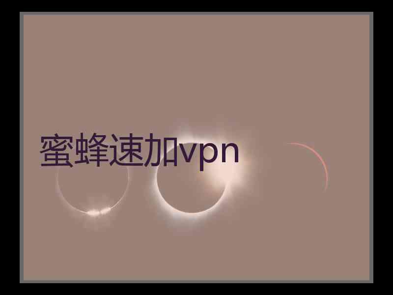 蜜蜂速加vpn