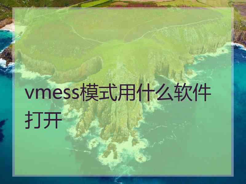 vmess模式用什么软件打开