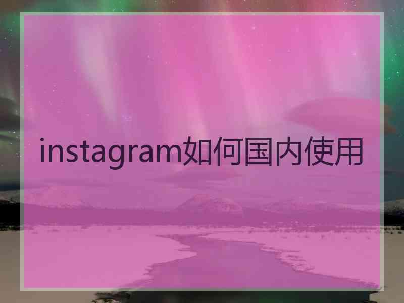 instagram如何国内使用