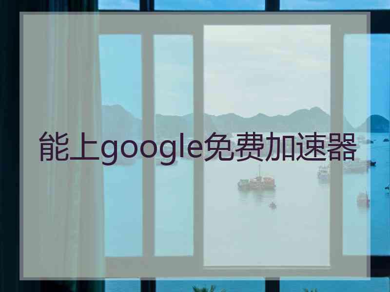 能上google免费加速器