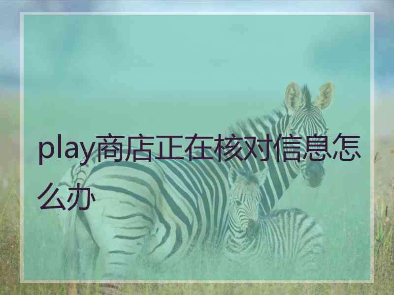 play商店正在核对信息怎么办