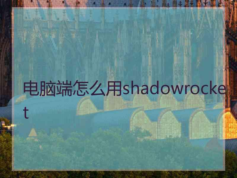 电脑端怎么用shadowrocket