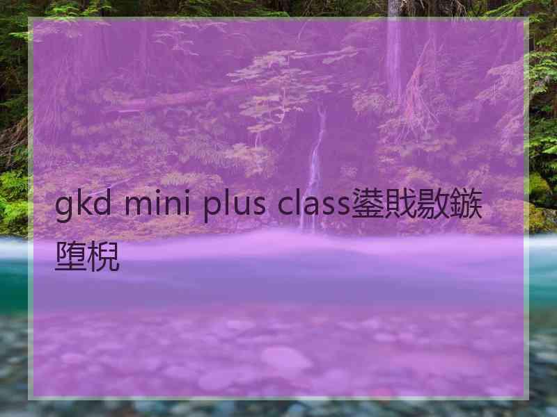 gkd mini plus class鍙戝敭鏃堕棿