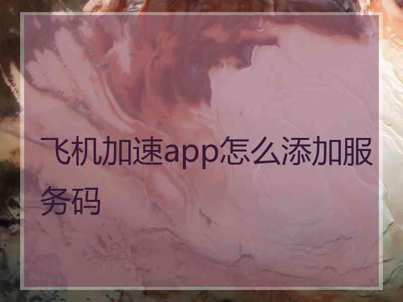 飞机加速app怎么添加服务码