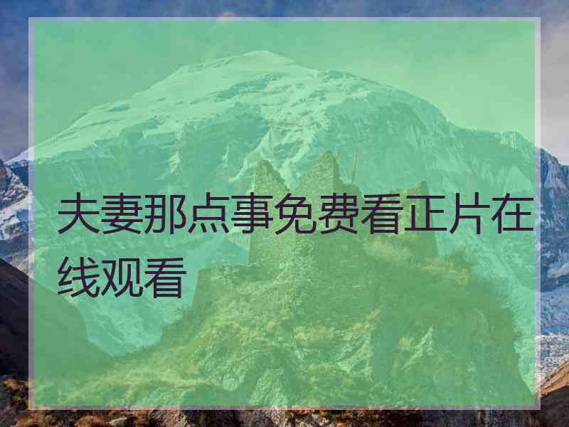 夫妻那点事免费看正片在线观看