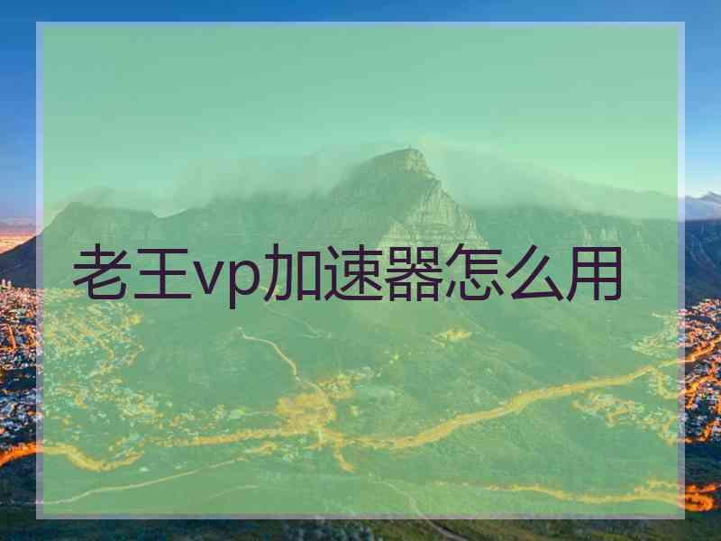 老王vp加速器怎么用