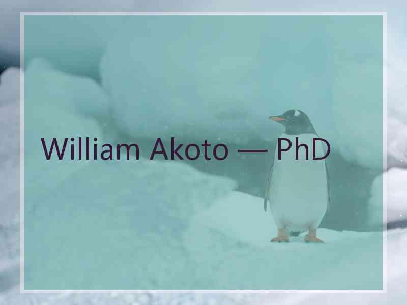 William Akoto — PhD