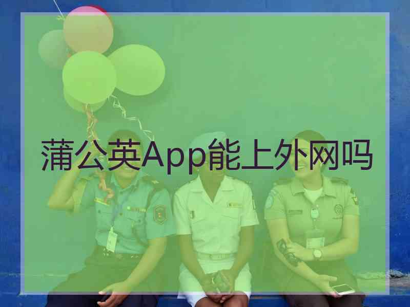 蒲公英App能上外网吗