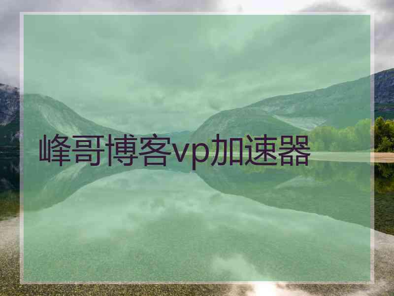 峰哥博客vp加速器