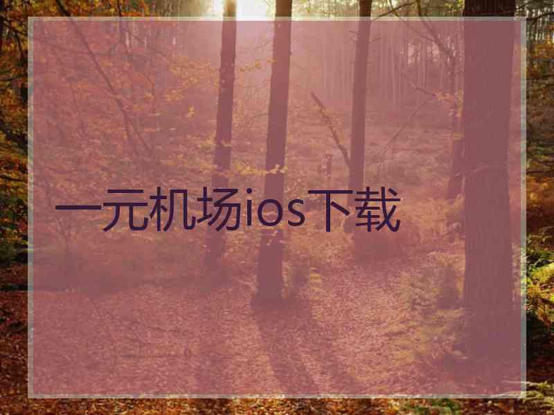 一元机场ios下载